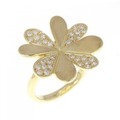 K18YG フラワー ダイヤモンド リング 0.376CT