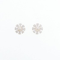 【新品】K10YG フラワー 淡水パール ピアス 3mm