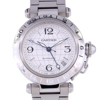カルティエ パシャC GMT W31078M7 SS 自動巻