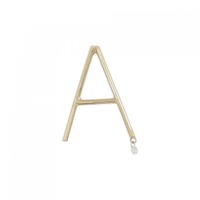 K18YG イニシャルA ダイヤモンド ピアス 片耳