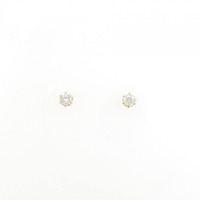 K18YG ソリティア ダイヤモンド ピアス 0.2CT
