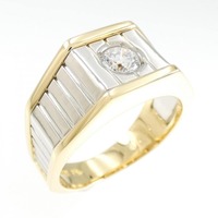 K18YG/PT ダイヤモンド リング 0.38CT