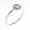 K18WG フラワー ダイヤモンド リング 0.23CT