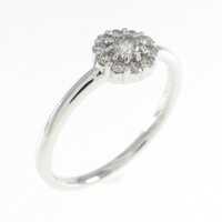 K18WG フラワー ダイヤモンド リング 0.23CT