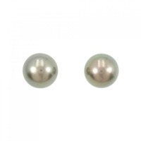 K14WG 黒蝶パール ピアス 11.3mm