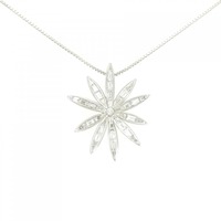 K18WG フラワー ダイヤモンド ネックレス 2.02CT