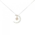 PT/K18PG ムーン × フラワー ピンクダイヤモンド ネックレス 0.11CT