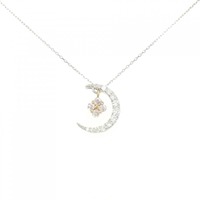 PT/K18PG ムーン × フラワー ピンクダイヤモンド ネックレス 0.11CT