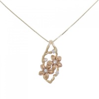 14KPG/K14 フラワー ダイヤモンド ネックレス