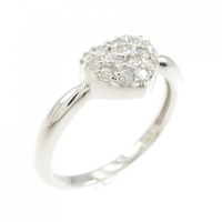 K18WG ハート パヴェ ダイヤモンド リング 0.2CT