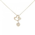 K18PG ハート ダイヤモンド ネックレス 0.06CT