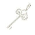 K18WG キー ダイヤモンド ペンダント 0.40CT