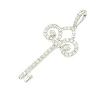 K18WG キー ダイヤモンド ペンダント 0.40CT