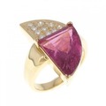 K18YG インペリアルトパーズ リング 5.28CT