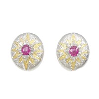 K18WG/K18YG ルビー ピアス/イヤリング 1.50CT