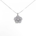 K18WG フラワー ダイヤモンド ネックレス 2.00CT