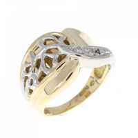 K18YG/PT ダイヤモンド リング 0.03CT