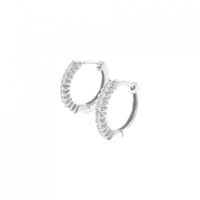 K14WG フープ ダイヤモンド ピアス 0.20CT
