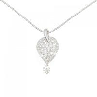 K18WG パヴェ ダイヤモンド ネックレス 0.33CT