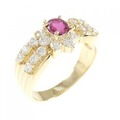 K18YG ルビー リング 0.41CT