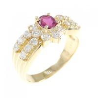 K18YG ルビー リング 0.41CT