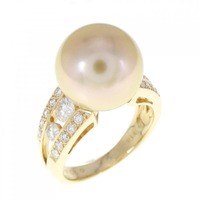 K18YG 白蝶パール リング 11.5mm