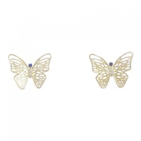 K18YG バタフライ サファイヤ ピアス 0.02CT