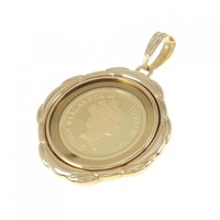 K18YG枠 コイン ペンダント