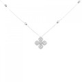K18WG フラワー ダイヤモンド ネックレス 0.26CT