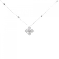 K18WG フラワー ダイヤモンド ネックレス 0.26CT