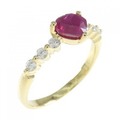K18YG ハート ルビー リング 0.87CT
