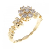 K18YG フラワー ダイヤモンド リング 0.32CT