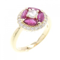 K18YG ルビー リング 0.94CT