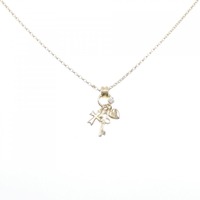 ミキモト クロス×キー×ハート ダイヤモンド ネックレス 0.06CT