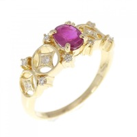 K18YG ルビー リング 0.43CT