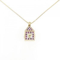 K18YG/K18WG トランプ カラーストーン ネックレス