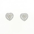 K18WG ハート ダイヤモンド ピアス 0.60CT