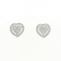 K18WG ハート ダイヤモンド ピアス 0.60CT