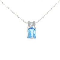 K18WG ブルートパーズ ネックレス