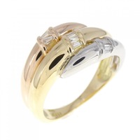 K18YG/PT/K18PG ダイヤモンド リング 0.10CT