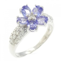 K18WG フラワー タンザナイト リング