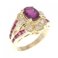 K18YG ルビー リング 1.38CT