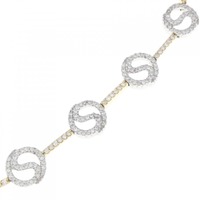 K18YG/K18WG ダイヤモンド ブレスレット 1.42CT