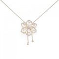K18PG フラワー ダイヤモンド ネックレス 0.50CT