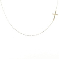 K18YG クロス ダイヤモンド ネックレス 0.11CT