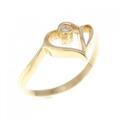 K18YG ハート ダイヤモンド リング 0.014CT