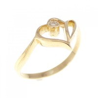 K18YG ハート ダイヤモンド リング 0.014CT