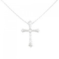 K18WG クロス ダイヤモンド ネックレス 0.22CT