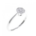 K18WG フラワー ダイヤモンド リング 0.19CT