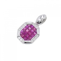 K18WG ルビー ペンダント 1.68CT